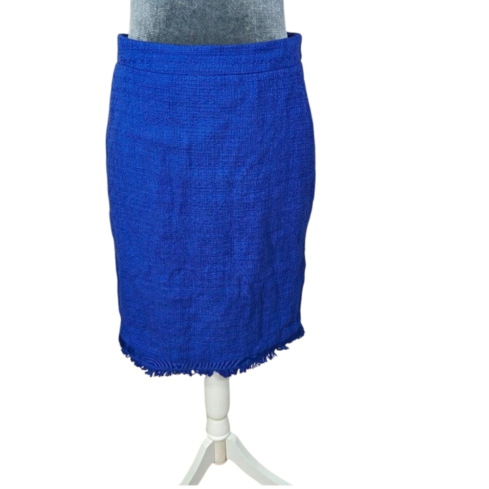 J. Crew Tweed Skirt with Fringed Hem Size 2